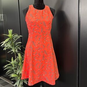 Banana Republic Sleeveless fit & flare,lined, floral print, zipper back